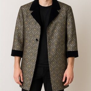 Vintage ENR Brocade Coat – Made in USA – Size Large